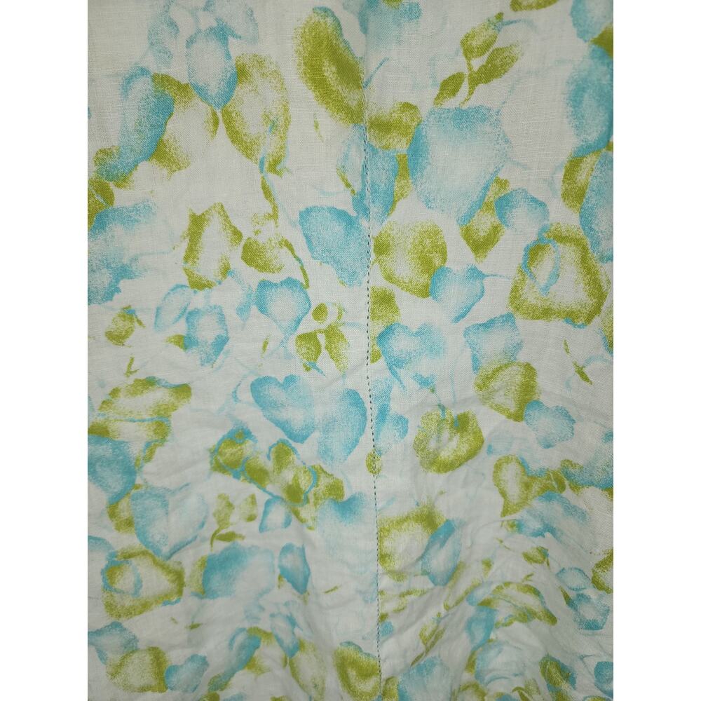 J Jill Top Women M 100% Linen tassel watercolor leaf peasant floral spring fairy - Picture 11 of 15